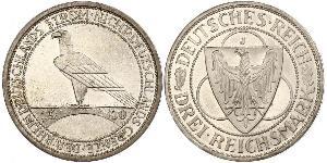 3 Mark Weimar Republic (1918-1933) Silver 