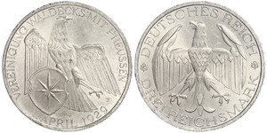 3 Mark Weimar Republic (1918-1933) Silver 