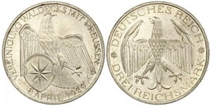 3 Mark Weimar Republic (1918-1933) Silver 