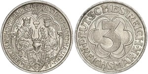 3 Mark Weimar Republic (1918-1933) Silver 