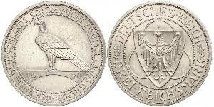 3 Mark Weimar Republic (1918-1933) Silver 