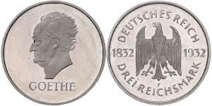 3 Mark Weimar Republic (1918-1933) Silver 