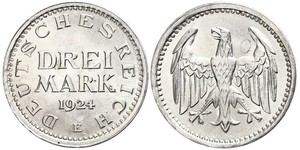 3 Mark Weimar Republic (1918-1933) Silver 