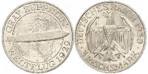 3 Mark Weimar Republic (1918-1933) Silver 