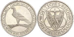 3 Mark Weimar Republic (1918-1933) Silver 