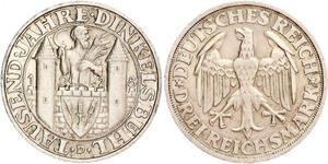 3 Mark Weimar Republic (1918-1933) Silver 