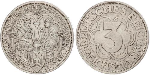 3 Mark Weimar Republic (1918-1933) Silver 