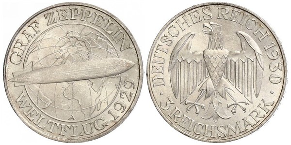 3 Mark Weimar Republic (1918-1933) Silver 