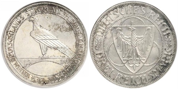 3 Mark Weimar Republic (1918-1933) Silver 