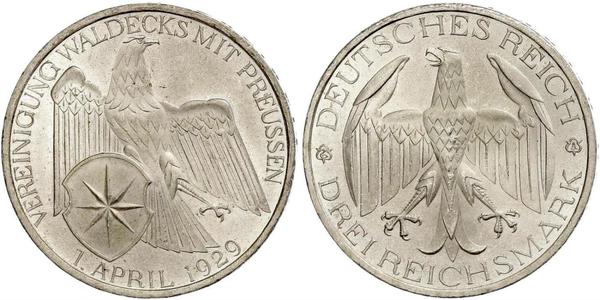 3 Mark Weimar Republic (1918-1933) Silver 