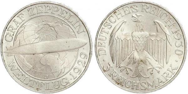 3 Mark Weimar Republic (1918-1933) Silver 