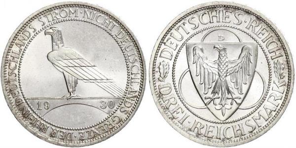 3 Mark Weimar Republic (1918-1933) Silver 