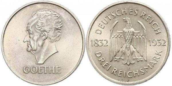 3 Mark Weimar Republic (1918-1933) Silver 