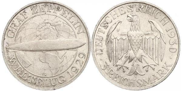 3 Mark Weimar Republic (1918-1933) Silver 