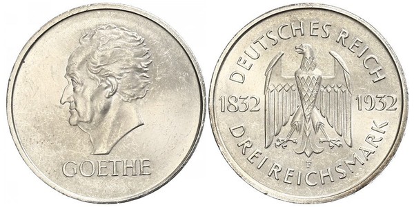 3 Mark Weimar Republic (1918-1933) Silver 
