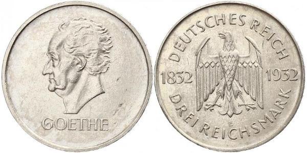 3 Mark Weimar Republic (1918-1933) Silver 