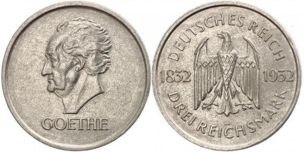 3 Mark Weimar Republic (1918-1933) Silver 