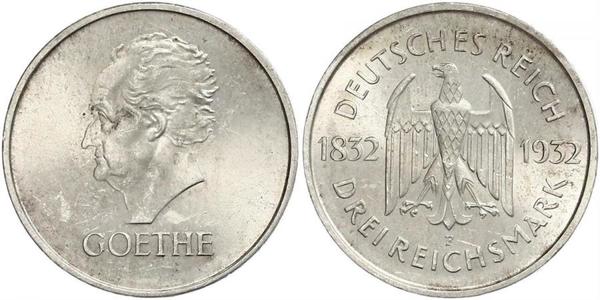 3 Mark Weimar Republic (1918-1933) Silver 