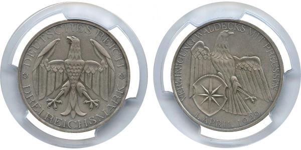 3 Mark Weimar Republic (1918-1933) Silver 
