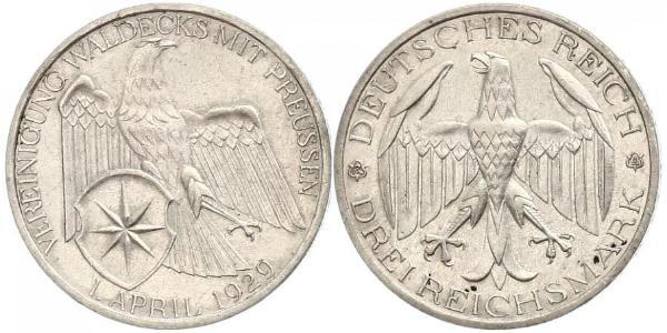 3 Mark Weimar Republic (1918-1933) Silver 