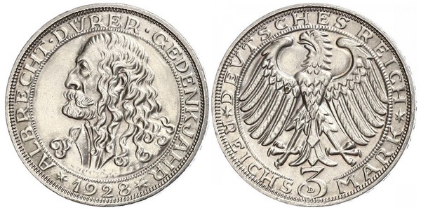 3 Mark Weimar Republic (1918-1933) Silver 