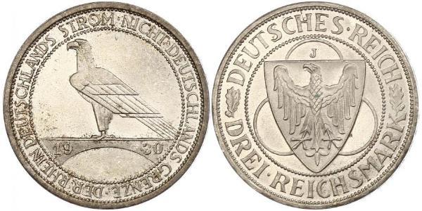 3 Mark Weimar Republic (1918-1933) Silver 