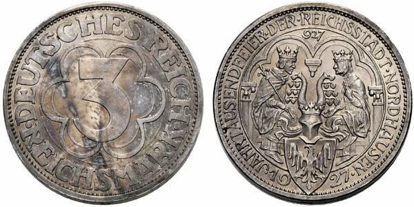 3 Mark Weimar Republic (1918-1933) Silver 