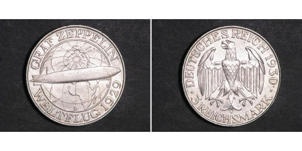 3 Mark Weimar Republic (1918-1933) Silver 