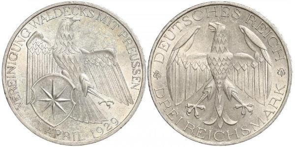 3 Mark Weimar Republic (1918-1933) Silver 