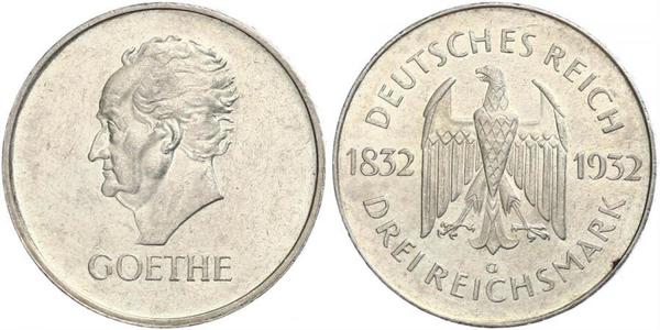 3 Mark Weimar Republic (1918-1933) Silver 