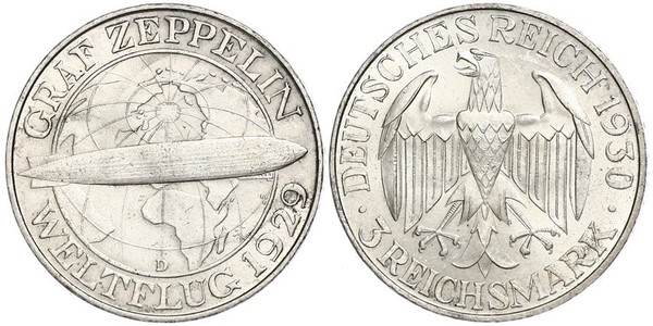 3 Mark Weimar Republic (1918-1933) Silver 