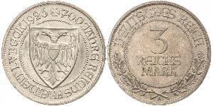 3 Mark Free City of Lübeck 銀 