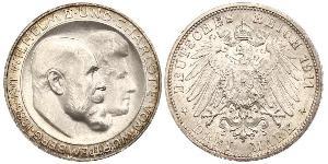 3 Mark Kingdom of Württemberg (1806-1918) 銀 威廉二世 (德国)