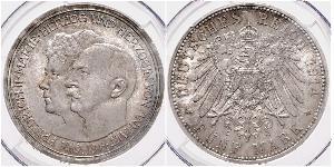 3 Mark 安哈尔特-德绍 銀 弗里德里希二世 (安哈尔特) (1856 - 1918)
