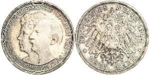 3 Mark 安哈尔特-德绍 銀 弗里德里希二世 (安哈尔特) (1856 - 1918)