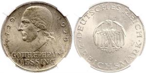 3 Mark 德意志帝國 (1871 - 1918) 銀 戈特霍尔德·埃夫莱姆·莱辛