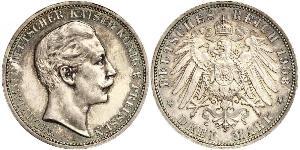 3 Mark 普魯士王國 (1701 - 1918) 銀 威廉二世 (德国)
