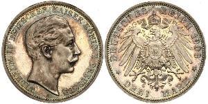 3 Mark 普魯士王國 (1701 - 1918) 銀 威廉二世 (德国)
