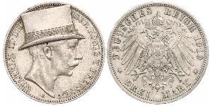3 Mark 普魯士王國 (1701 - 1918) 銀 威廉二世 (德国)