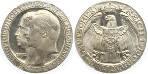 3 Mark 普魯士王國 (1701 - 1918) 銀 威廉二世 (德国)