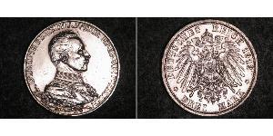 3 Mark 普魯士王國 (1701 - 1918) 銀 威廉二世 (德国)