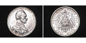 3 Mark 普魯士王國 (1701 - 1918) 銀 威廉二世 (德国)