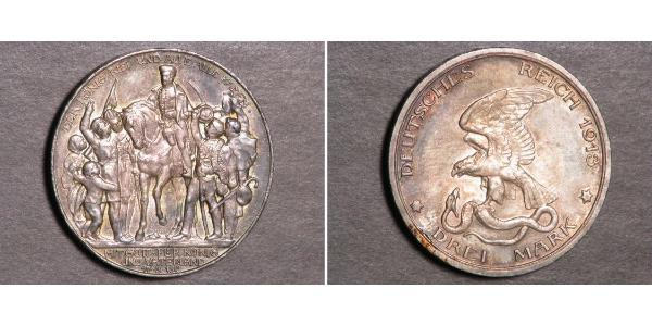 3 Mark 普魯士王國 (1701 - 1918) 銀 