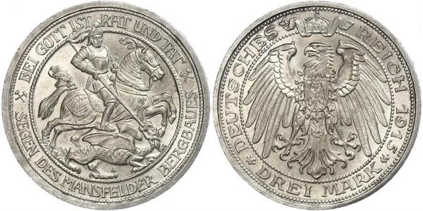 3 Mark 普魯士王國 (1701 - 1918) 銀 威廉二世 (德国)