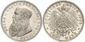 3 Mark 萨克森-迈宁根 (1680 - 1918) 銀 Georg II, Duke of Saxe-Meiningen