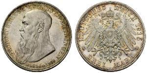 3 Mark 萨克森-迈宁根 (1680 - 1918) 銀 Georg II, Duke of Saxe-Meiningen
