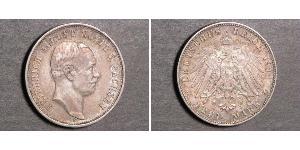3 Mark 萨克森王国 (1806 - 1918) 銀 弗里德里希·奥古斯特三世 (萨克森国王)