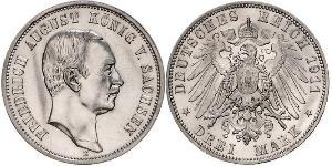 3 Mark 萨克森王国 (1806 - 1918) 銀 弗里德里希·奥古斯特三世 (萨克森国王)