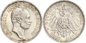 3 Mark 萨克森王国 (1806 - 1918) 銀 弗里德里希·奥古斯特三世 (萨克森国王)