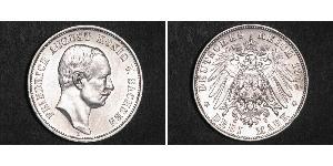 3 Mark 萨克森王国 (1806 - 1918) 銀 弗里德里希·奥古斯特三世 (萨克森国王)